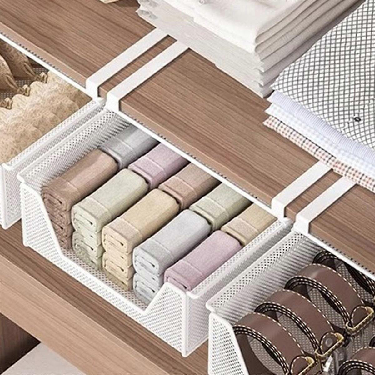 Wardrobe Pull-Out Partition Drawer-Type Underwear Rack Layered Clothes Storage Clothes Hanging Basket Without Punching