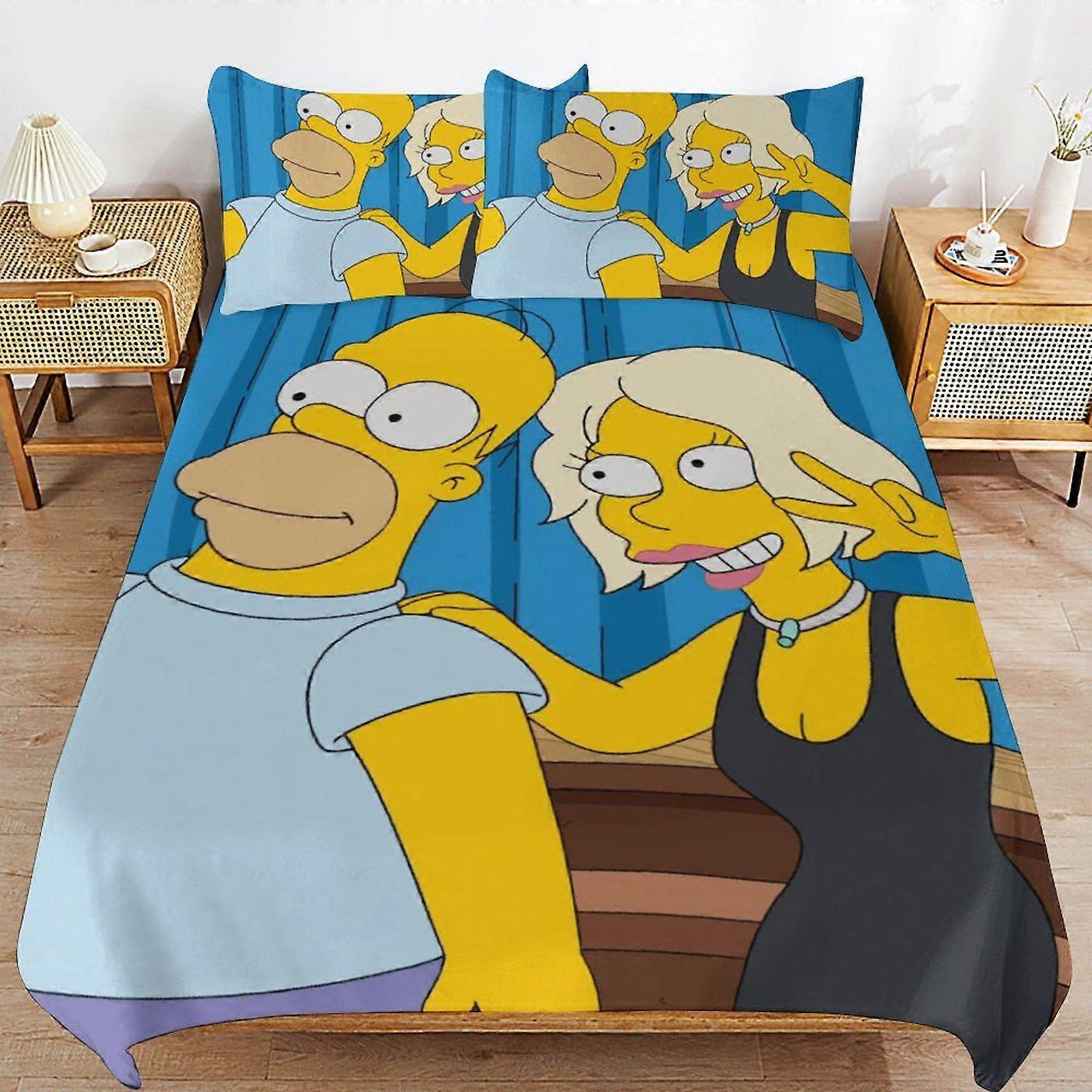 w174 Simpsons  La pelcula Modern Handling Practical Sleep Set Durable Threaded Design Zipper Duvet Cover Sets Essential i174