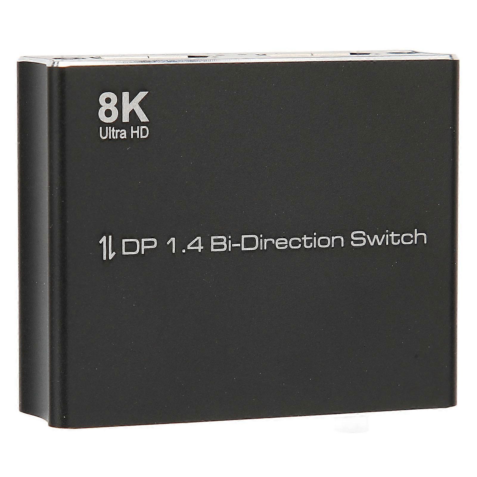 Displayport Switch 8K At 30Hz 4K At 120Hz 1080P At 240Hz 2 in 1 Out Or 1 in 2 Out Bi Directional DP 1.4 Switch