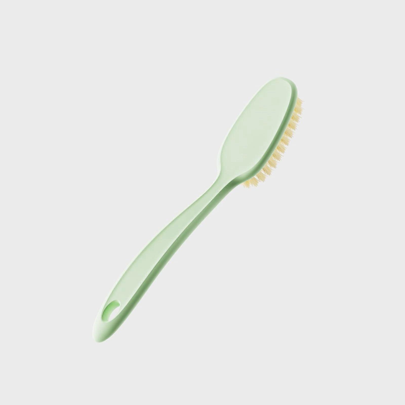 Shoe Cleaning Brush with Soft Bristles, Long Handle Laundry Scrub for Household Use, Green