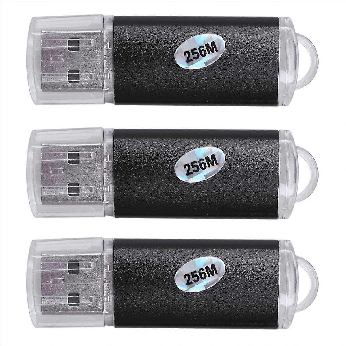 3X 256 MB USB 2.0 Flash U Disk Black