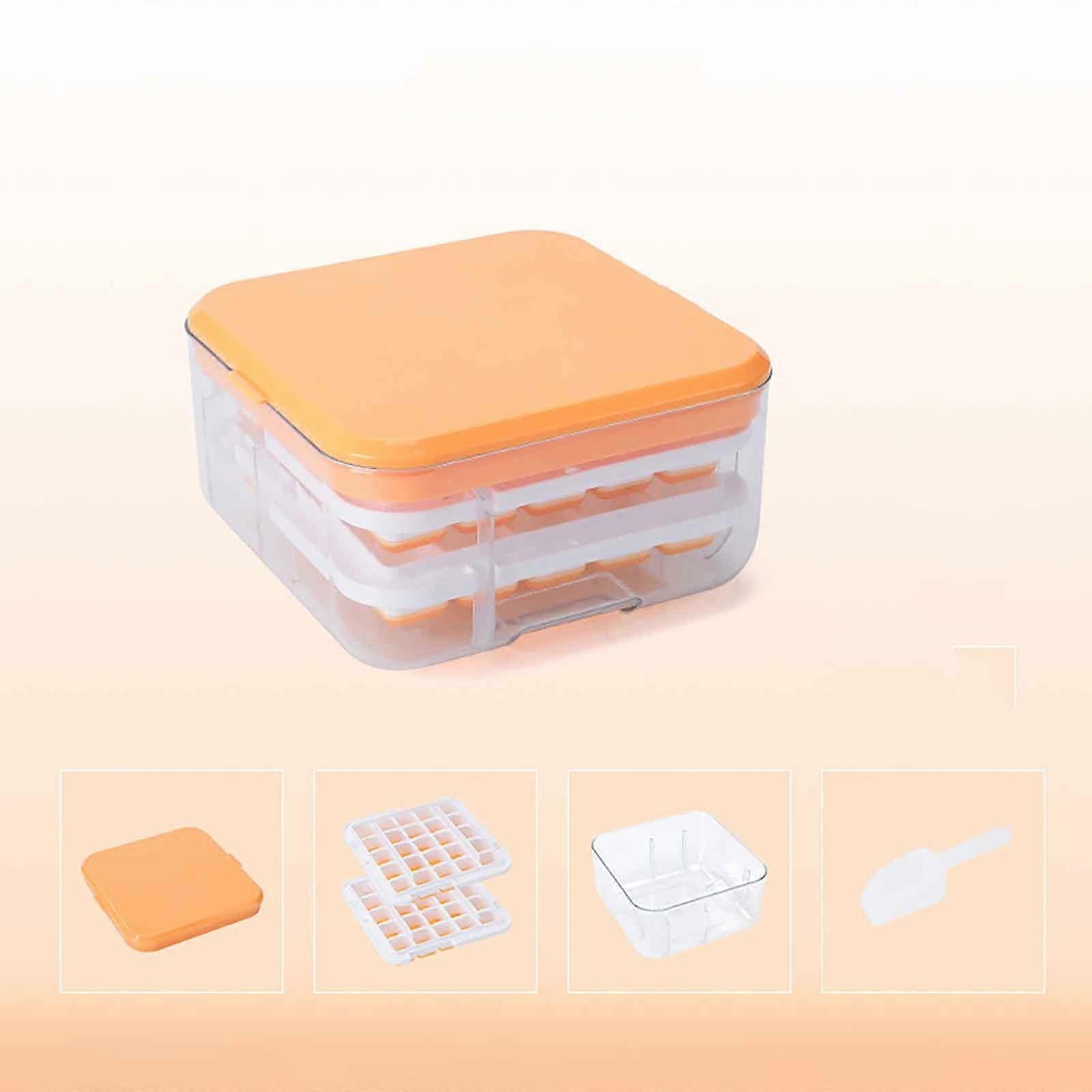 AURIGATE Ice Cube Tray New Ice-making Artifact Ice-making Household Ice-making Box Ice Storage Box Refrigerator Freezer Block Clearance