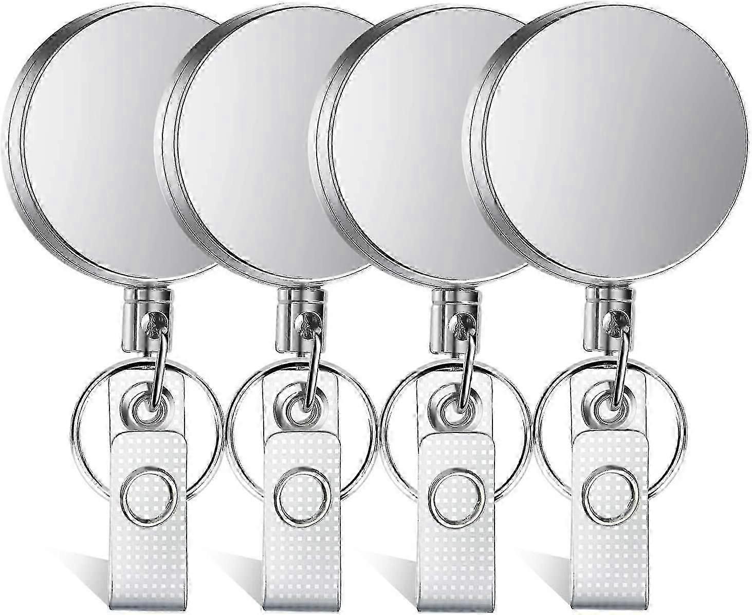 4 stuks intrekbare badge houder heavy duty badge haspels id houder met sleutelhanger
