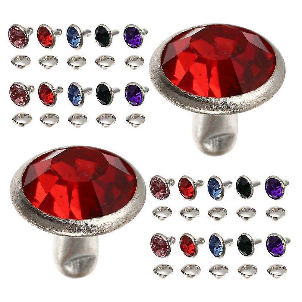 Colorful Rivets Studs Rhinestone Rivets for DIY Bag Decorations 100Pcs