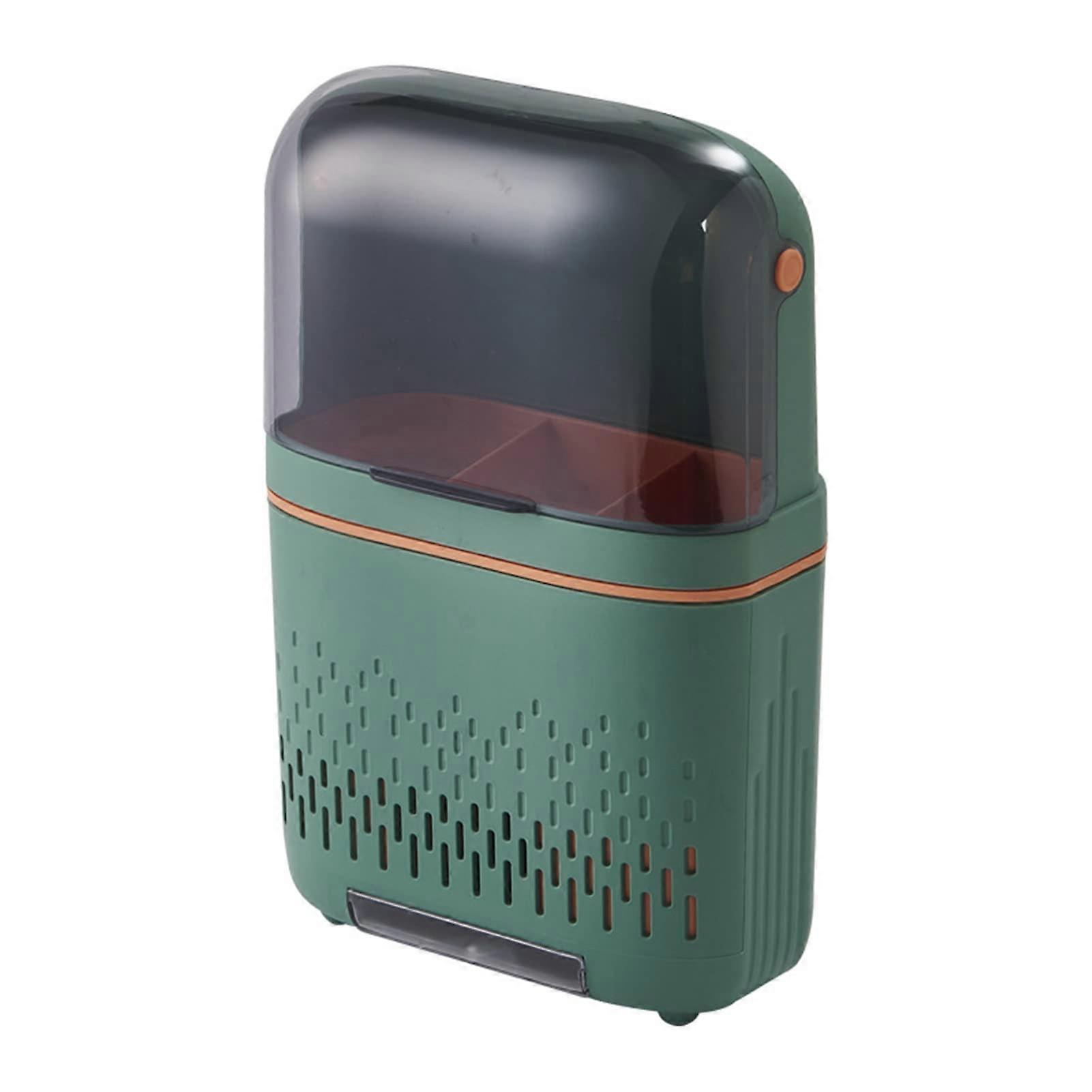 Rustproof Wall Mounted Kitchen Utensil Holder with Lid, Space Saving Cutlery and Chopstick Organizer