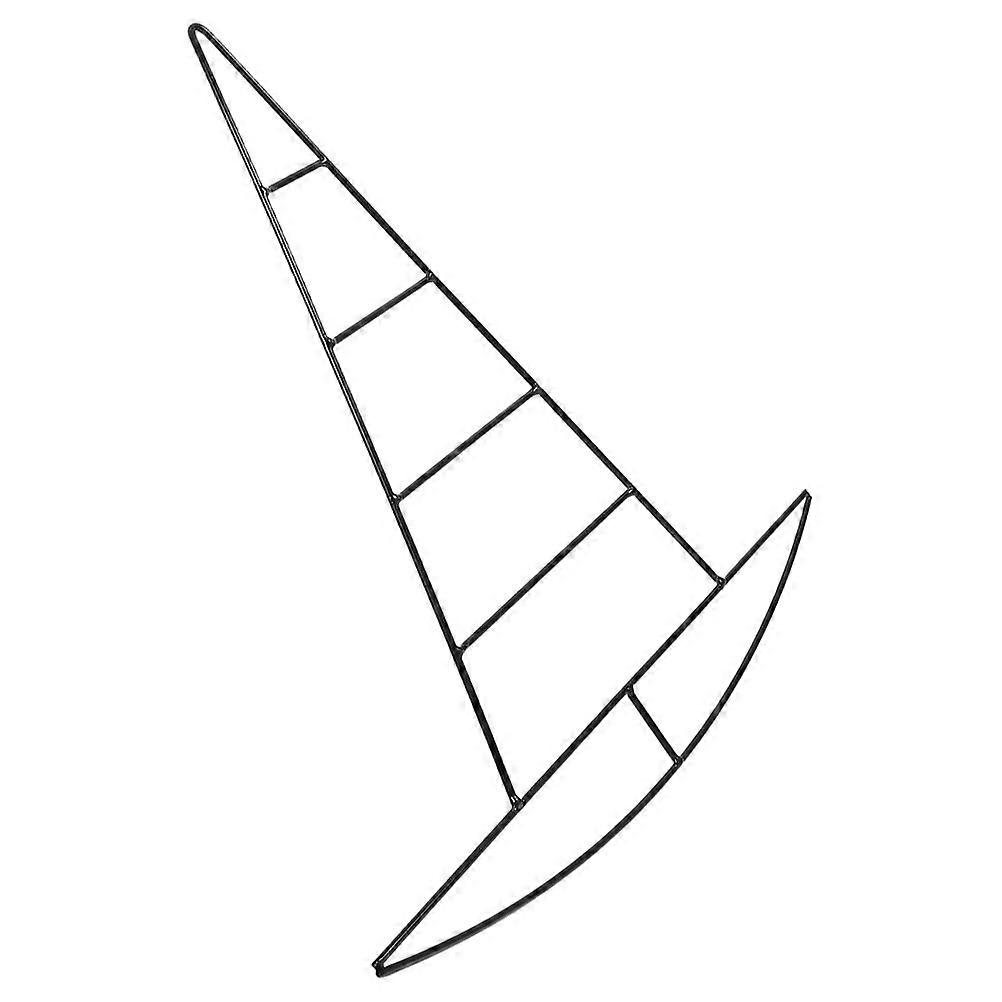 Black Witch Hat Wreath Hoop for DIY Use with Metal Wire Frame