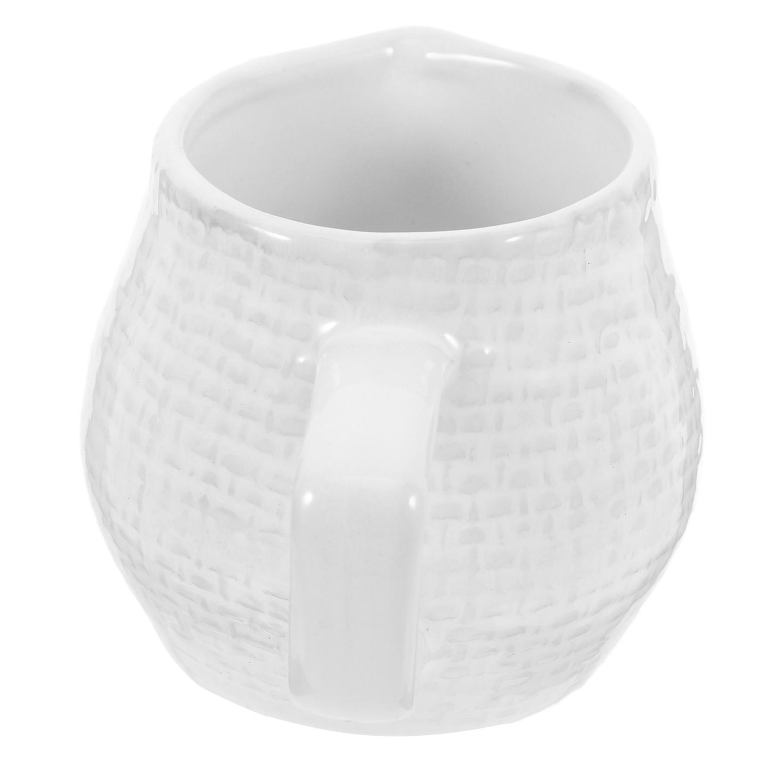 Ceramic Milk Jug for Storage Use with Handle 150Ml White Porcelain Container