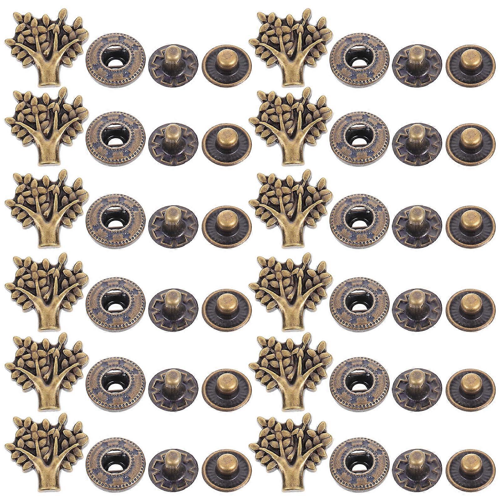 Zinc Alloy Snap Button Craft Accessory 20 Sets Assorted Color Retro Style Heart Shape for Diy Projects