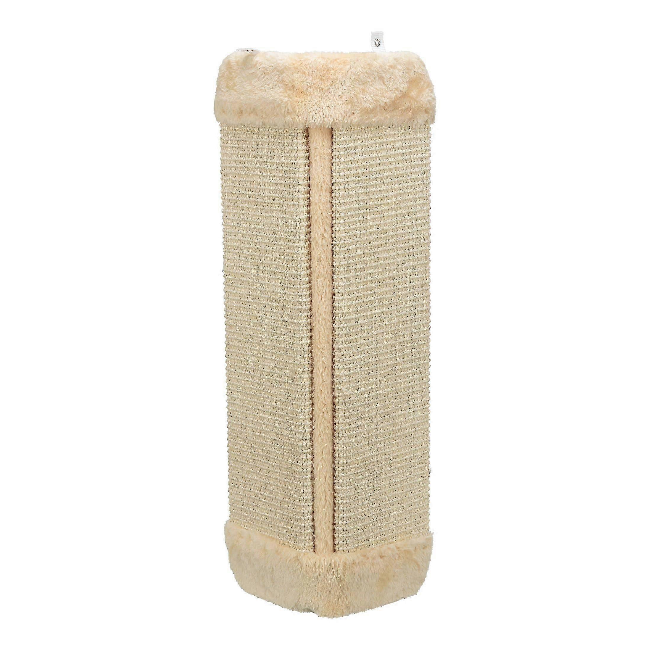 Wall assembly board for a y claw, vertical scratch pad for corners, cat drawer that saves space, beige