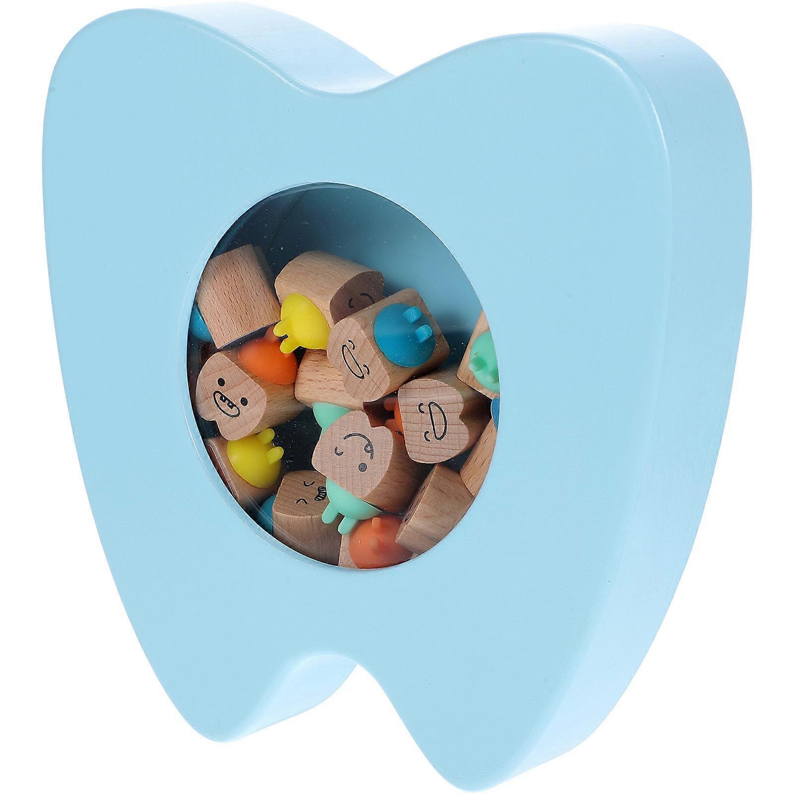 Baby Tooth Box Wooden Keepsake for Storage Tooth Collection Case