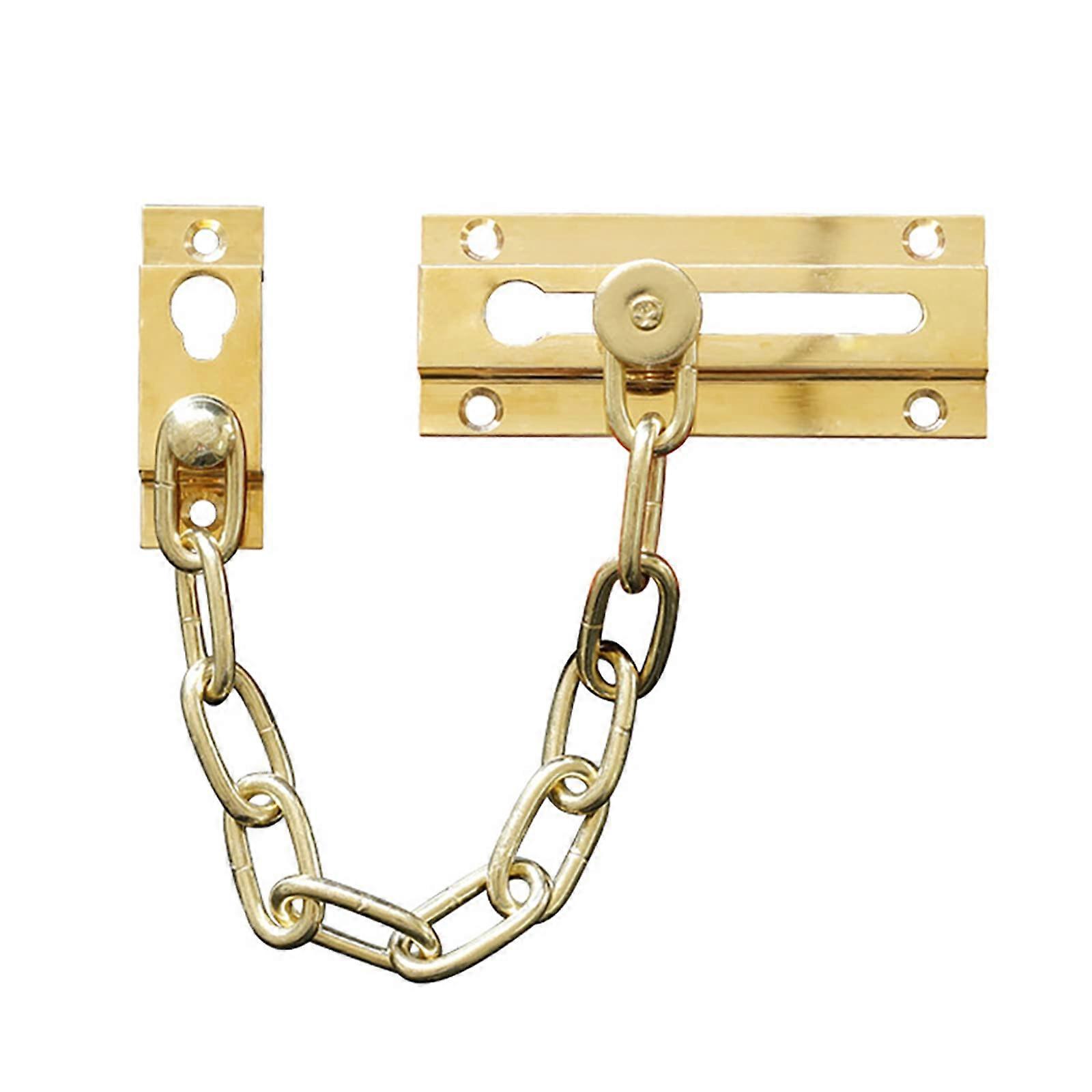 Solid Brass Door Security Chain Lock  AntiTheft RustResistant Latch for Doors and Windows