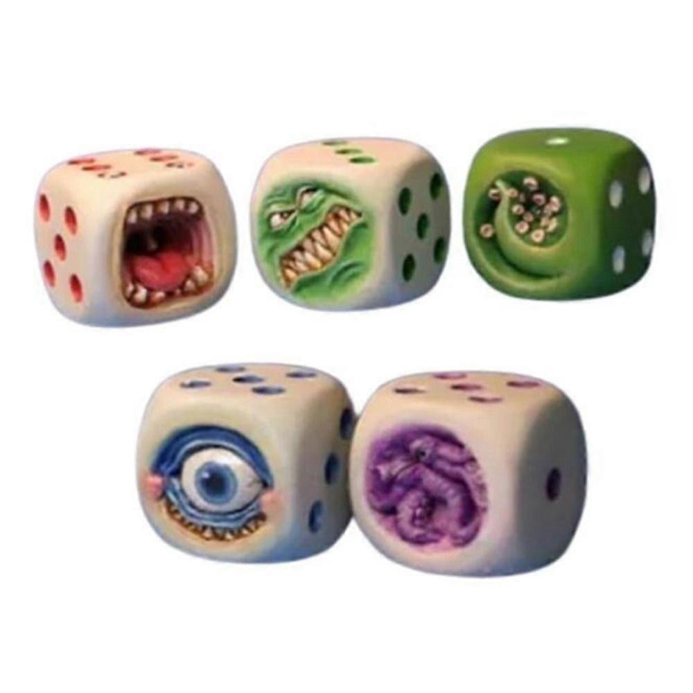 New Table Game Dice Set Party Game Props Home Decor Tabletop Game Dice Set Props Plastic Handmade Funy Face Resin Dice Set