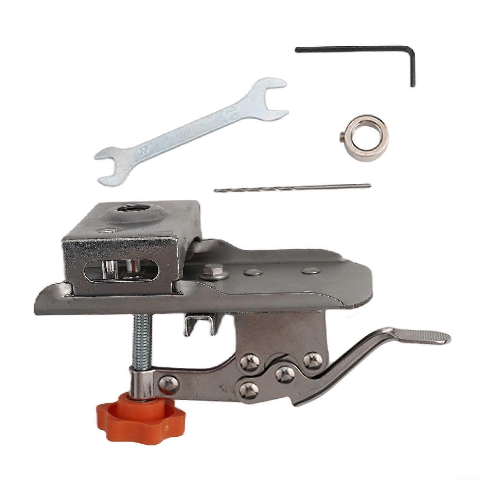 Adjustable Door Hinge Jig with 35mm Cabinet Hinge Hole Guide for Precision Woodworking Installation