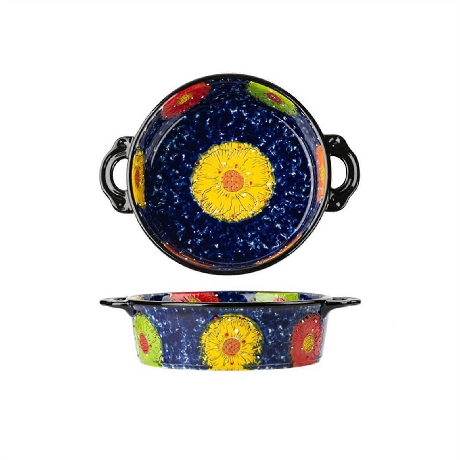 Ceramic Baking Dish Lasagna Pan 18.5cm  Temperature Resistant Oven Microwave Safe with Handle