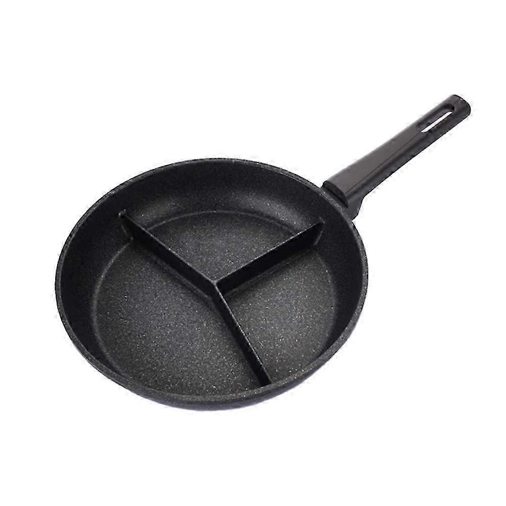 25-26 28cm Non-Stick Frying Pan - 3-Section Divider for Multi-Use Cooking