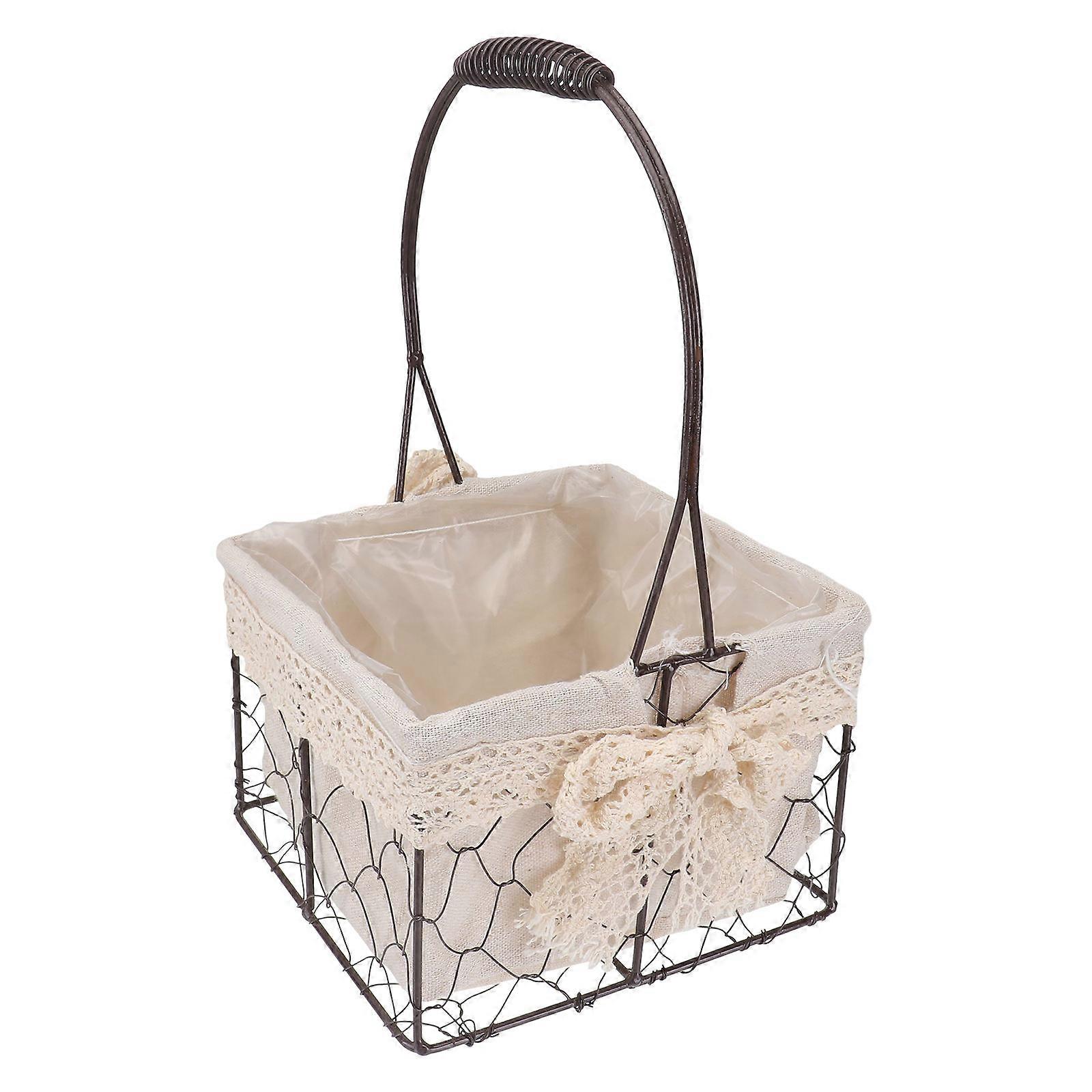 Iron Art Flowerpot for Storage Using with Retro Design Multipurpose Basket