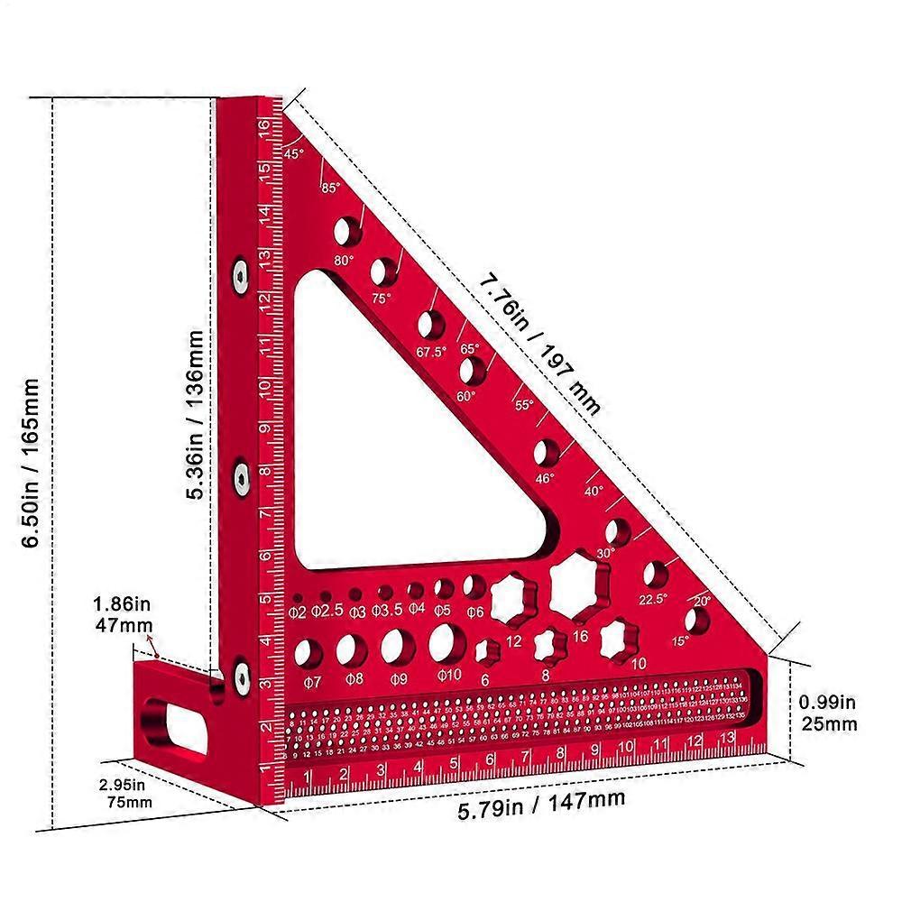 Multi Angle Square 3D Multi-angle Woodworking Speed Marking Square Measuring Protractor For Machinist Engineer Marking Layout