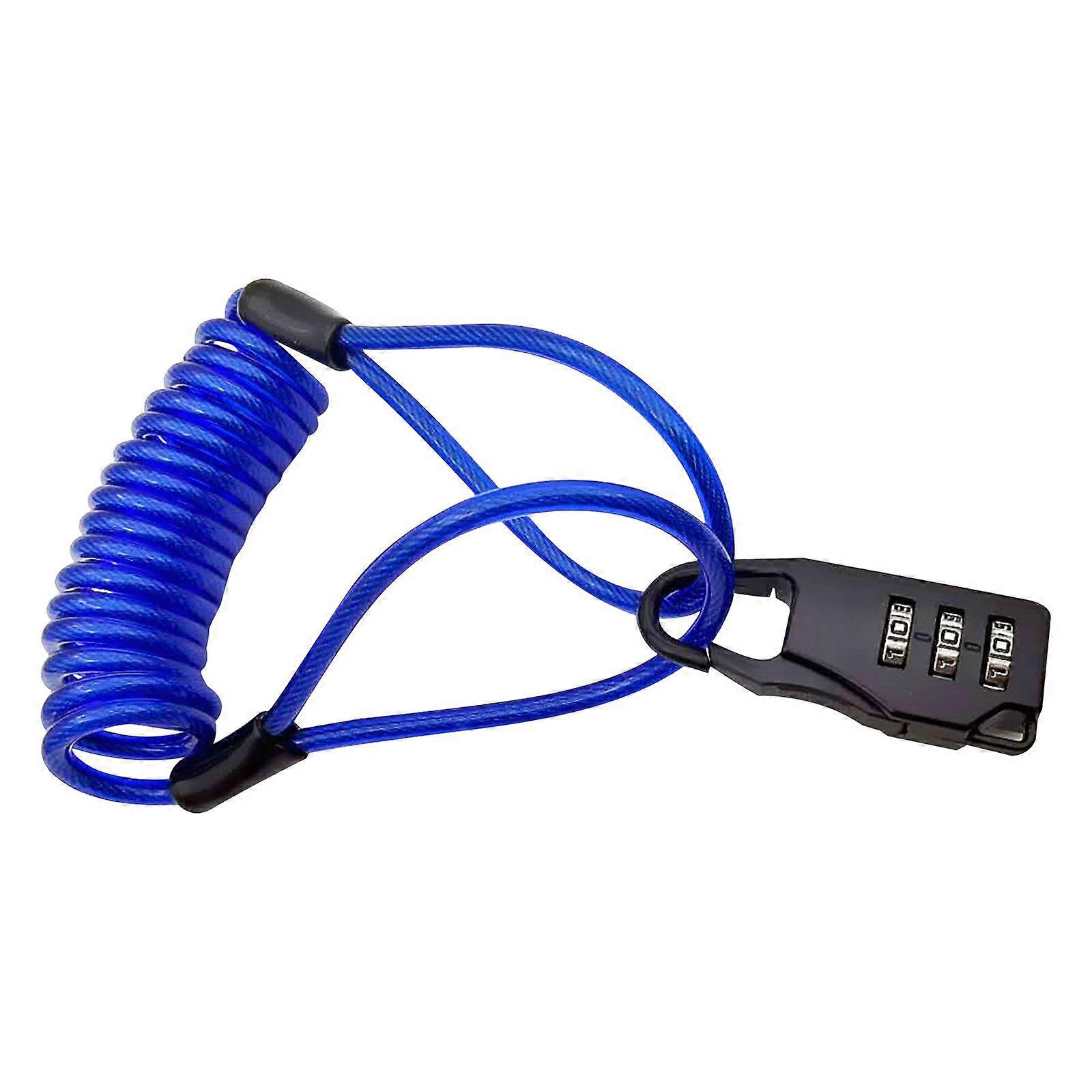 3-digit Combination Password Security Cable Lock Bicycle Helmet Lock