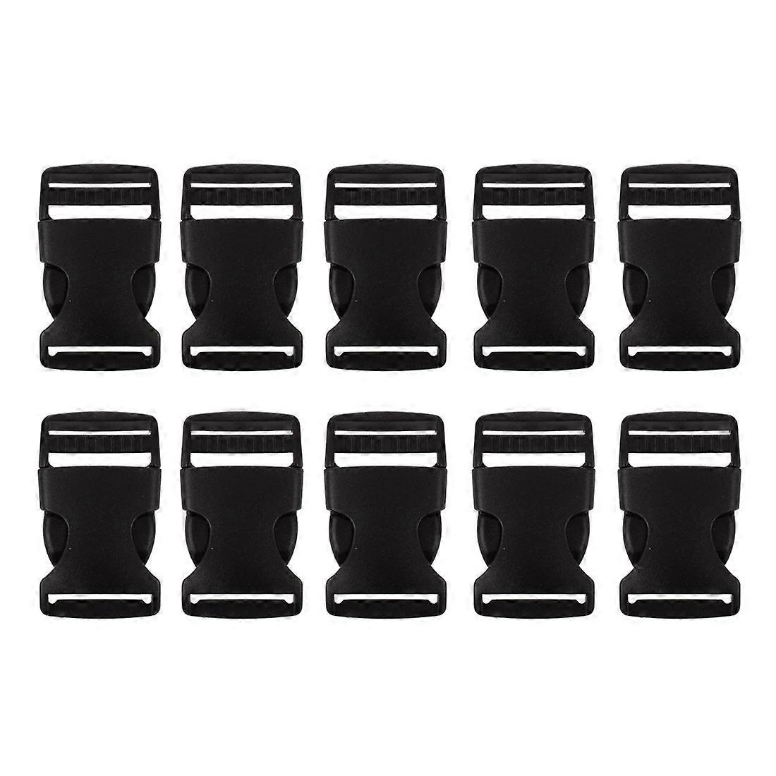 10 Pcs 1" 2.5CM Width Plastic Safety Quick Release Buckles Black