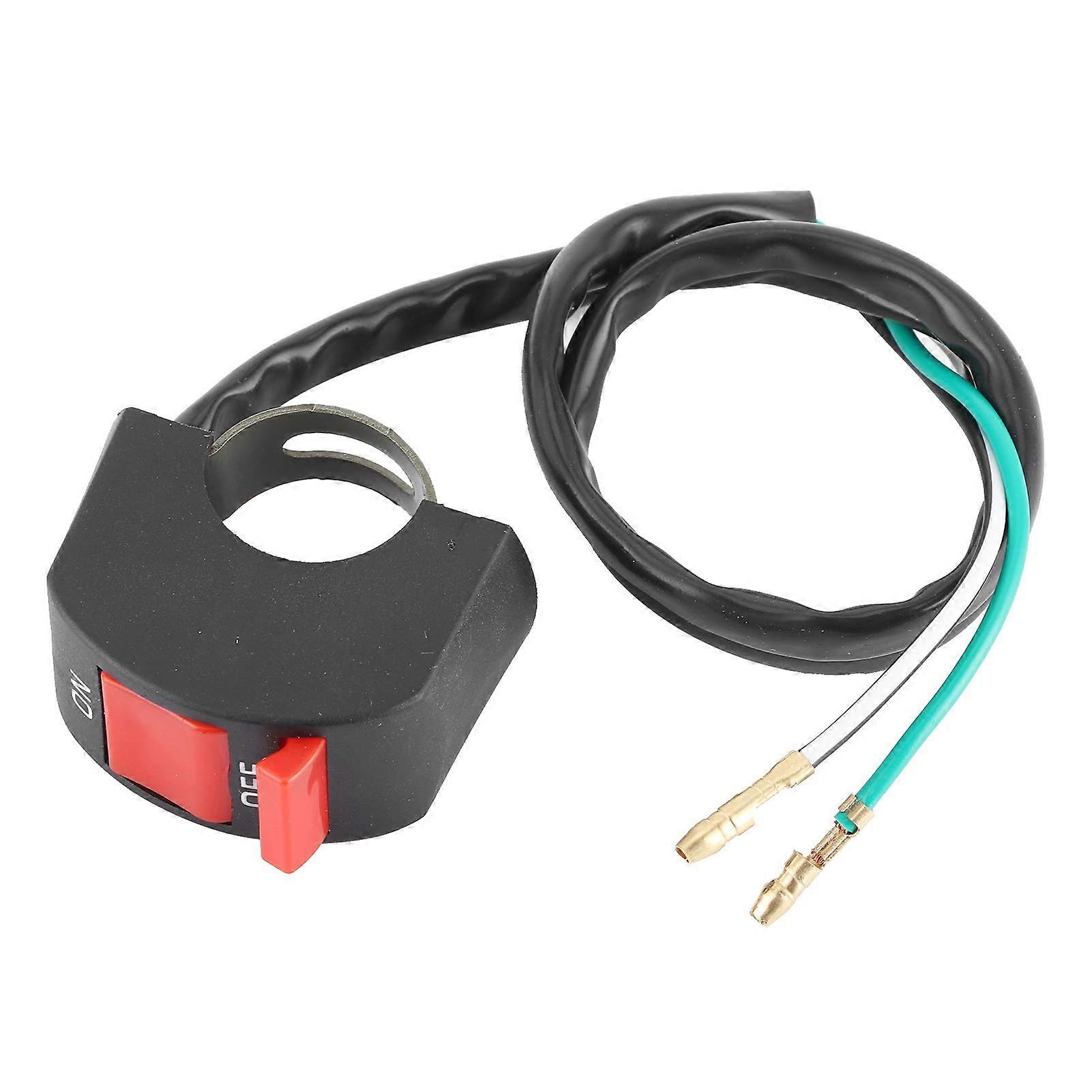 Motorcycle Handlebar Switch with LED Headlight Control, Universal 22mm 25mm Fit, On Off Button