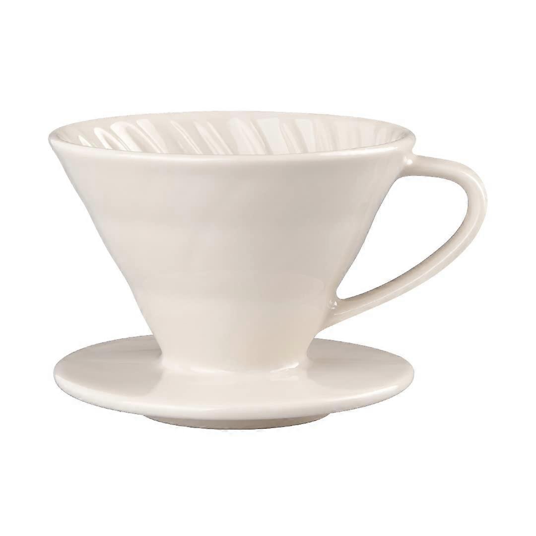 Pour Over Coffee Maker Ceramic Dripper 2 Cup White for Consistent Flavor Extraction Travel