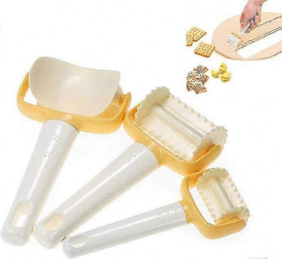 3-Piece Dumpling Mold Set, Ravioli Maker, Circle & Square Pasta Press Tool Accessory for Kitchen Use