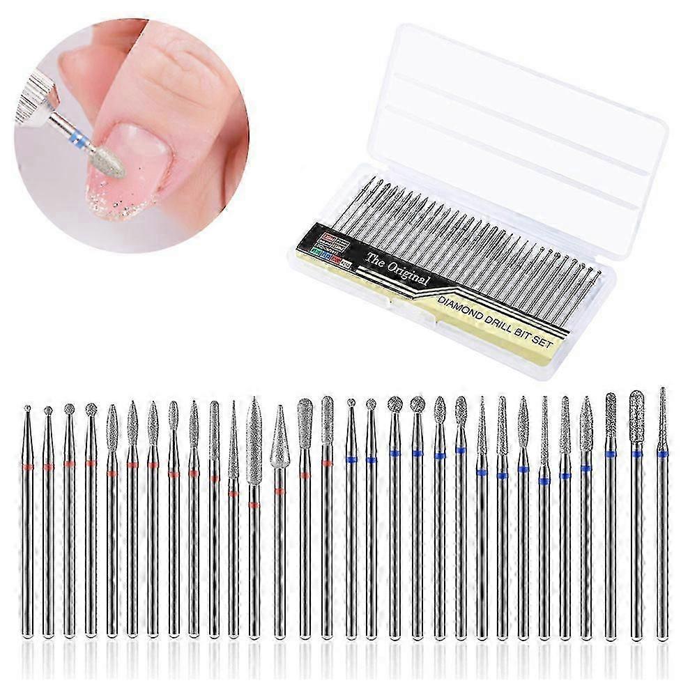 Nail Drill Bits Set for Acrylic Nails, Professional Diamond Cuticle Remover Bits Kit