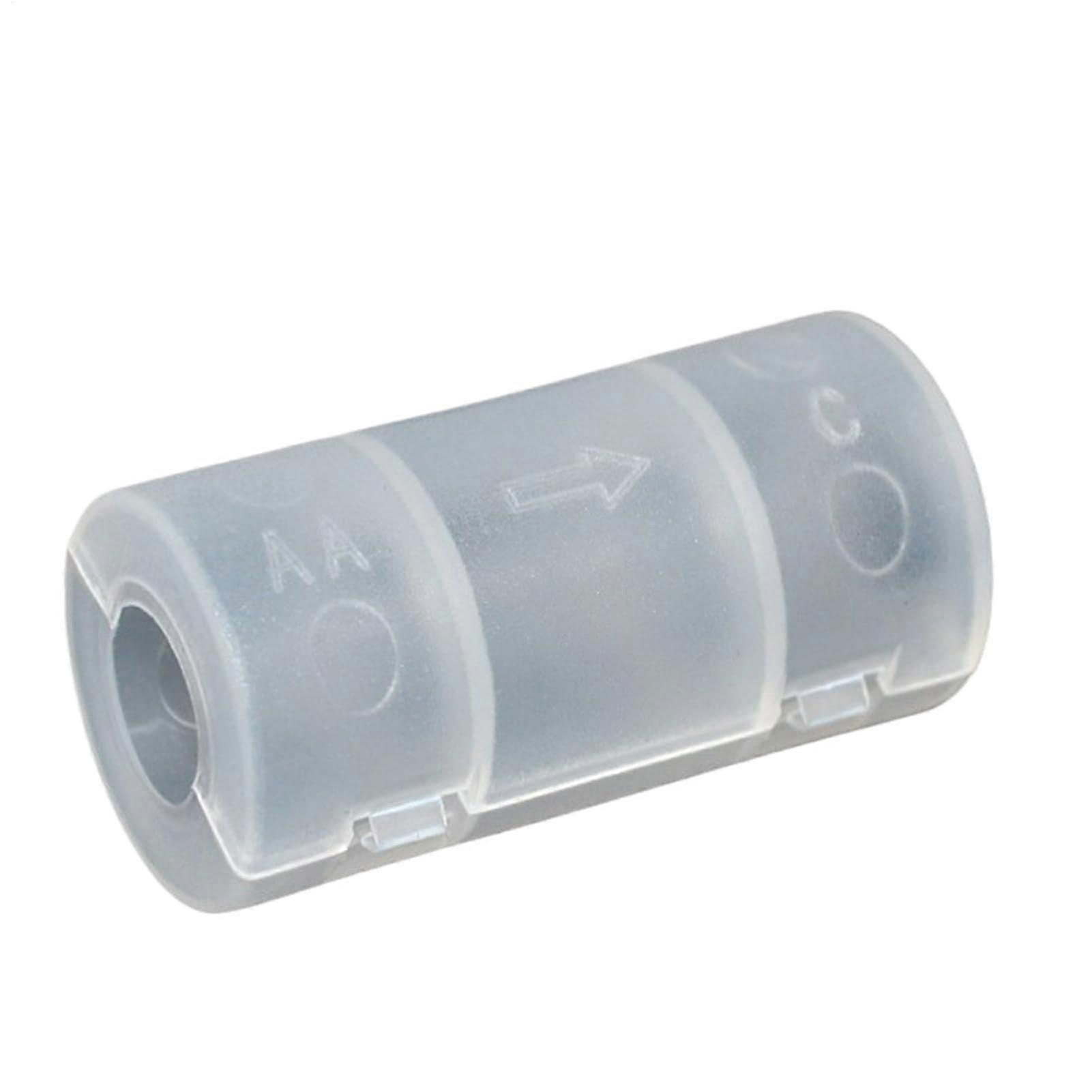 Transparent AA to C Battery Converter Holder for Electronics, Home and Car Use
