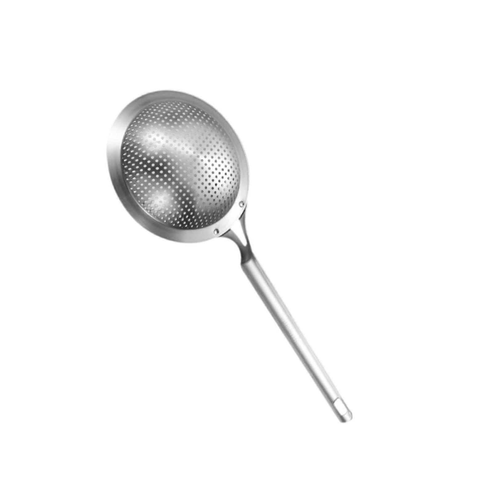 Stainless Steel Slotted Spoon with Long Handle, 20cm Kitchen Strainer Spoon for Cooking