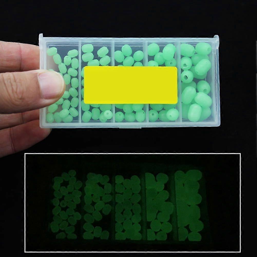 100Pcs Luminous Beads Fishing Space Beans Round Float Balls Stopper Accessory