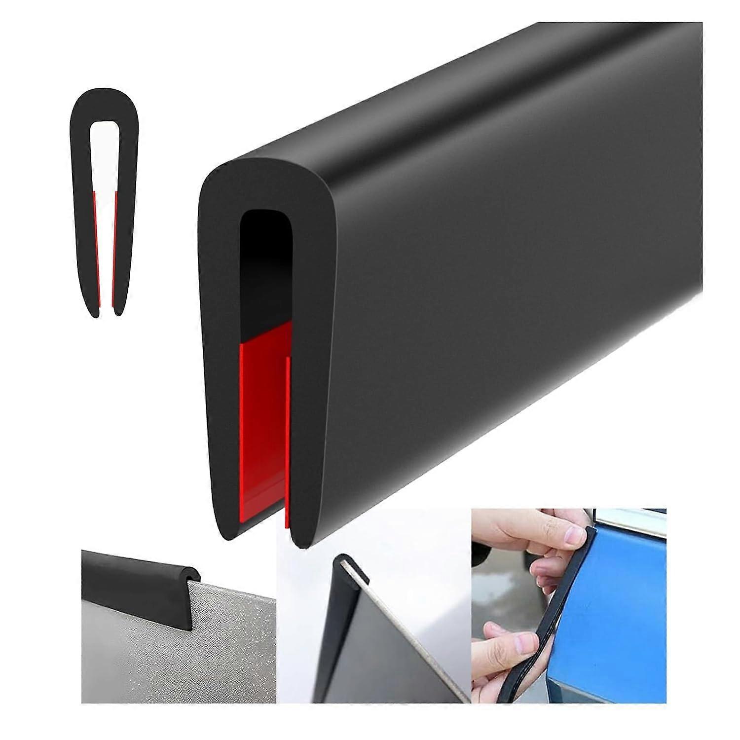 Black SelfAdhesive Rubber Edge Trim U Shape Protector for Sheet Metal Panels 1.5m