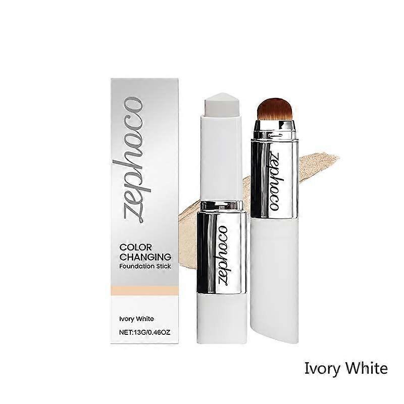 2-in-1 White Foundation Stick Colour Changing Concealer Stick with Brushes