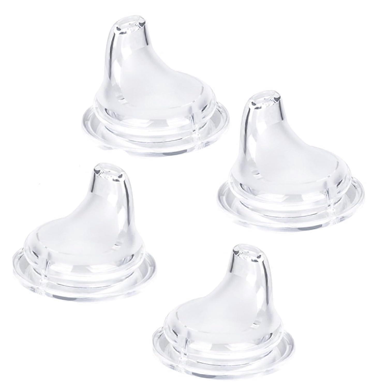 4 Pack Replacement Spout for NUK Learner Cups, BPA LeakProof Silicone Sippy Cup Spout, Clear