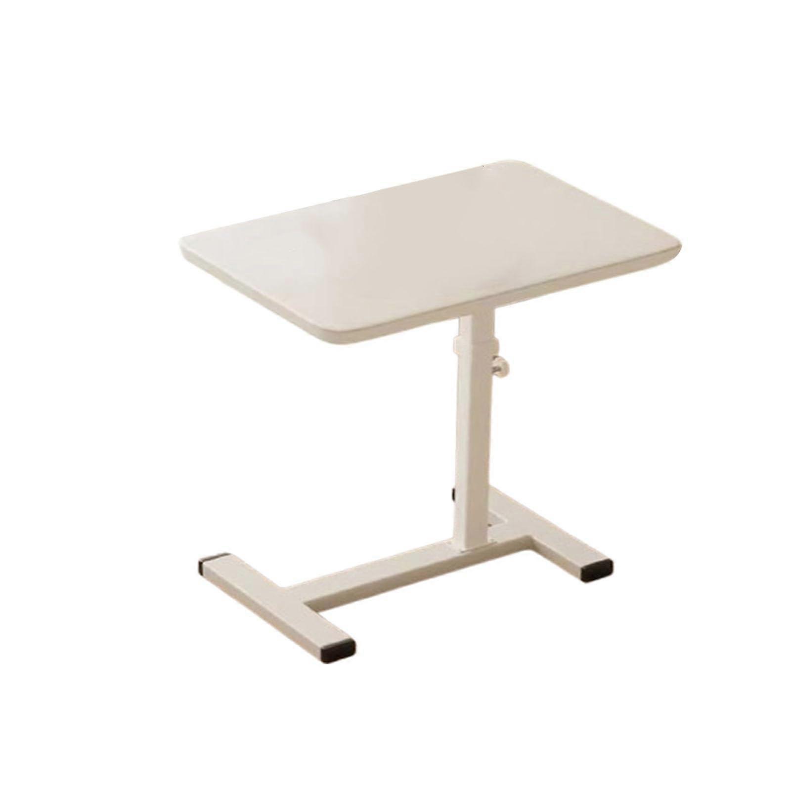 Over Bed Table with Wheels, Height Adjustable Standing Desk, CShaped Side Table for Bed and Sofa, White Card Slot Model