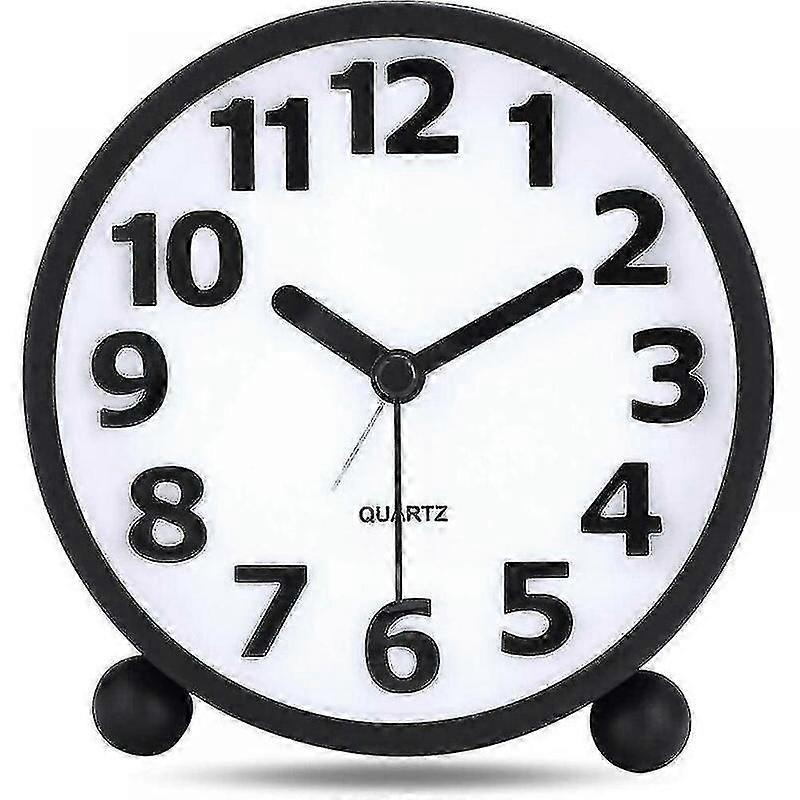 silent analog alarm clock with large 3d digits