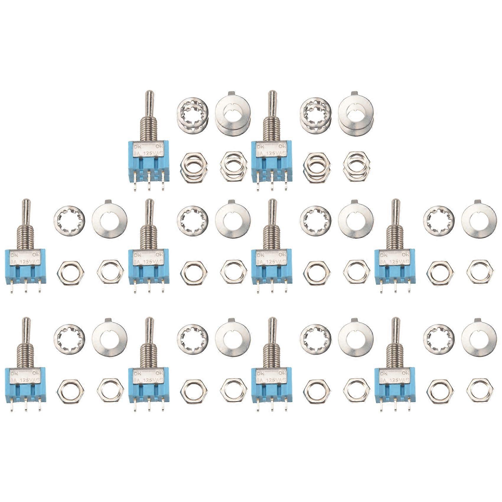 10Pcs SPDT Mini Toggle Switch 3-Pin 2 Position ON/ON Miniature Toggle