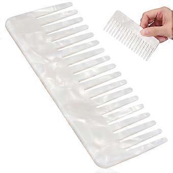 Pettine districante per capelli, pettine antistatico a denti larghi per la casa, 1 pezzo, in acetato bianco