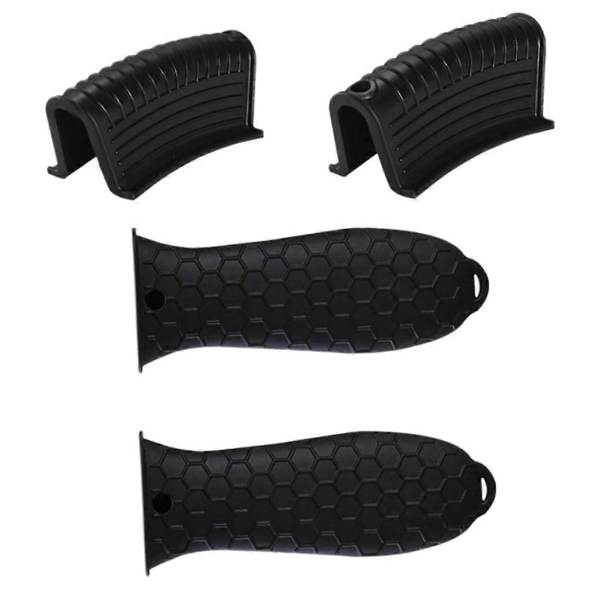 4PCS Silicone Pot Handle Covers Heat Resistant AntiSlip Grip Durable Kitchen Accessories