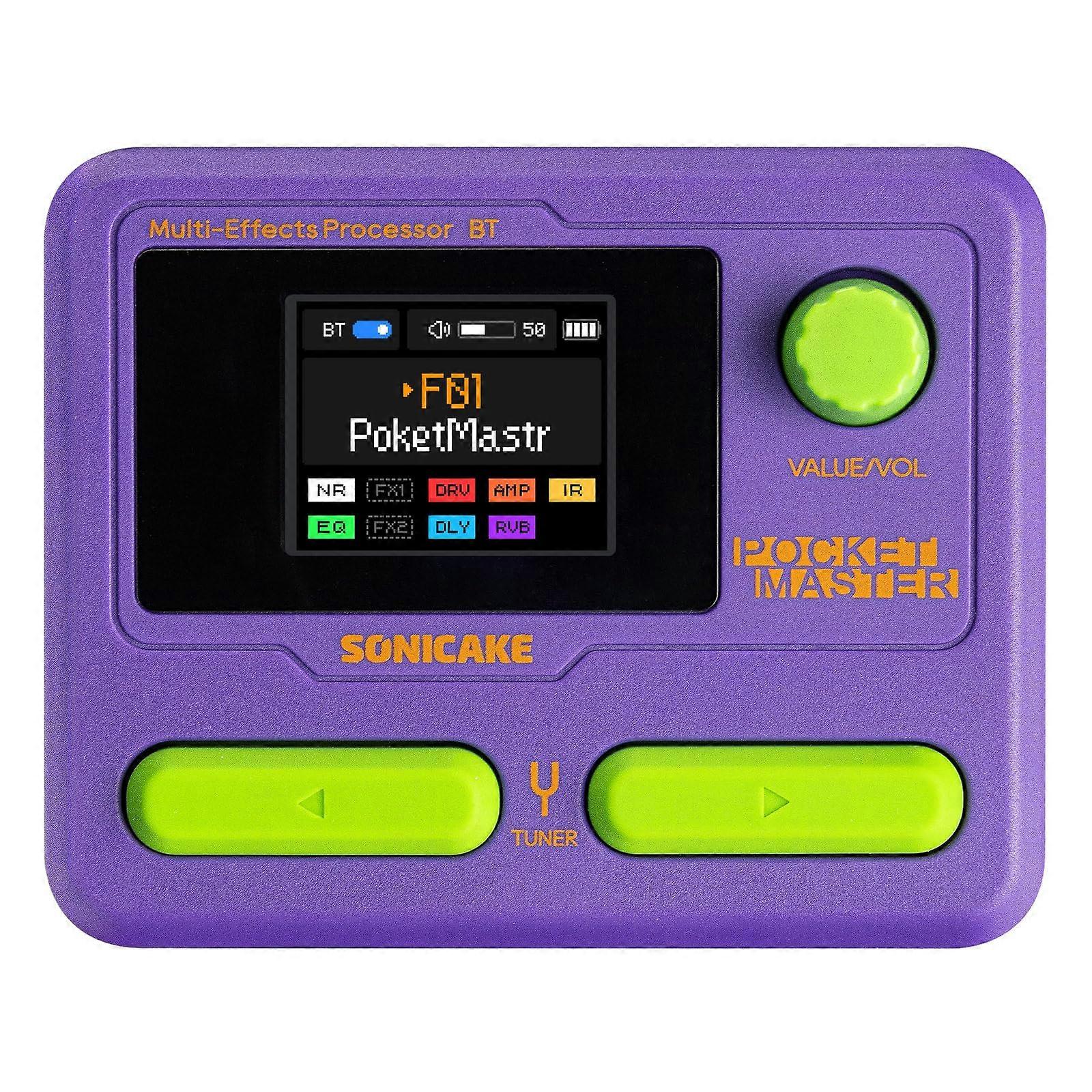 Purple Guitar Multi Effects Pedal with Amp Modeling, IR Cabinet Simulation, USB Audio, Rechargeable