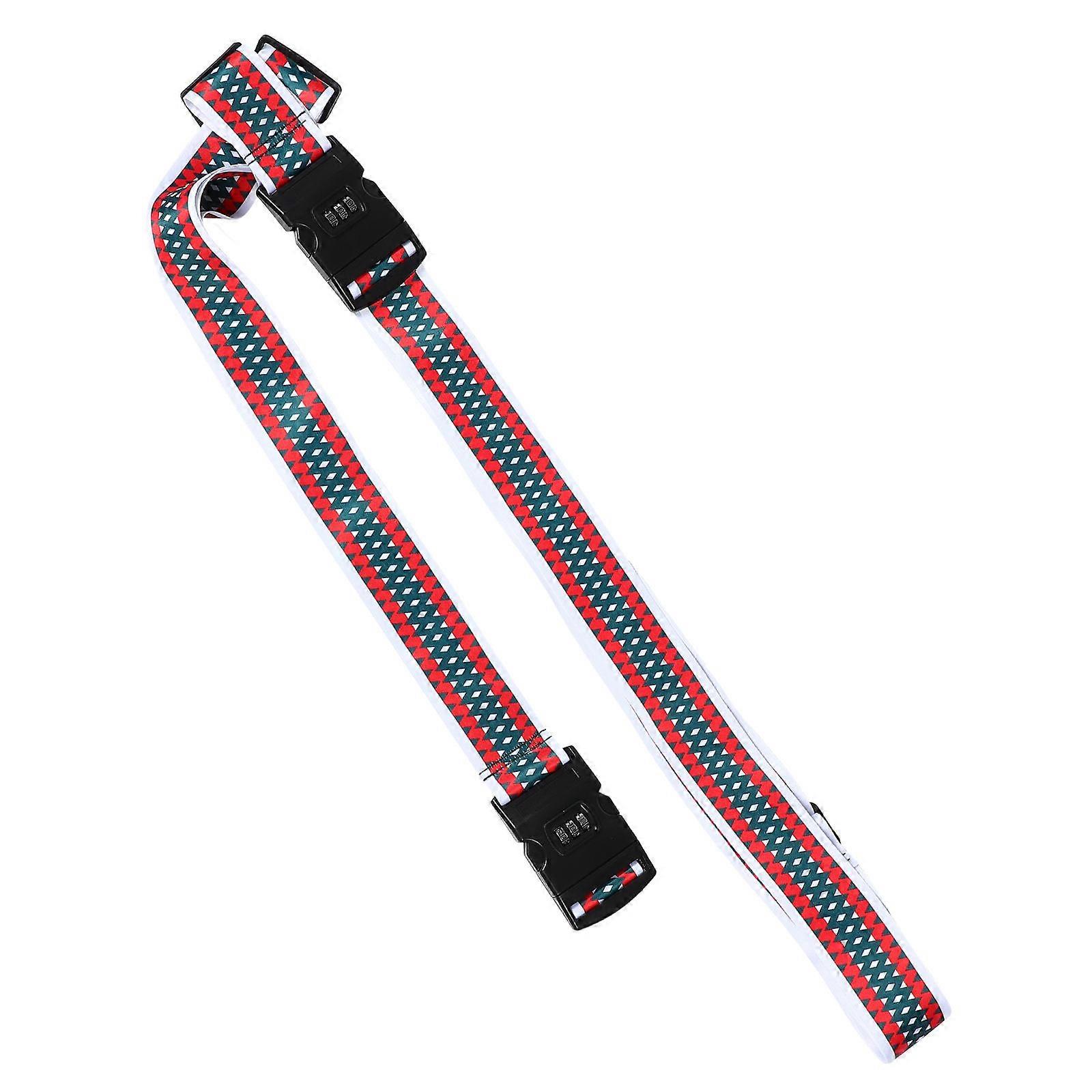 Suitcase Strap with Combination Lock for Travel Adjustable 4Pcs Belt