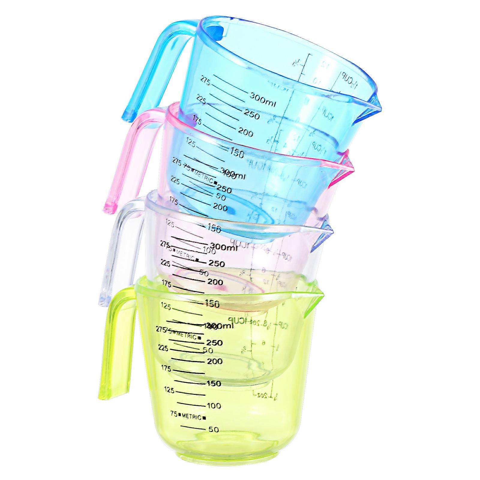 Plastic Measuring Cups with Scale for Liquid Measuring 4Pcs Pack