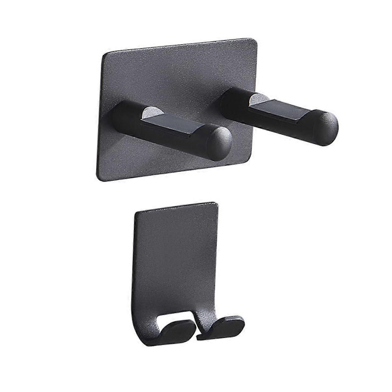 2pcs Wall Mounted Hair Dryer Holder Bathroom Organizer Rack SpaceSaving MultiTool Storage
