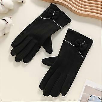 Winterhandschuhe aus Wildleder für Damen mit Kunstpelzbündchen, Thermofutter, winddicht, SMS-kompatibel, warme Fäustlinge für kaltes Wetter
