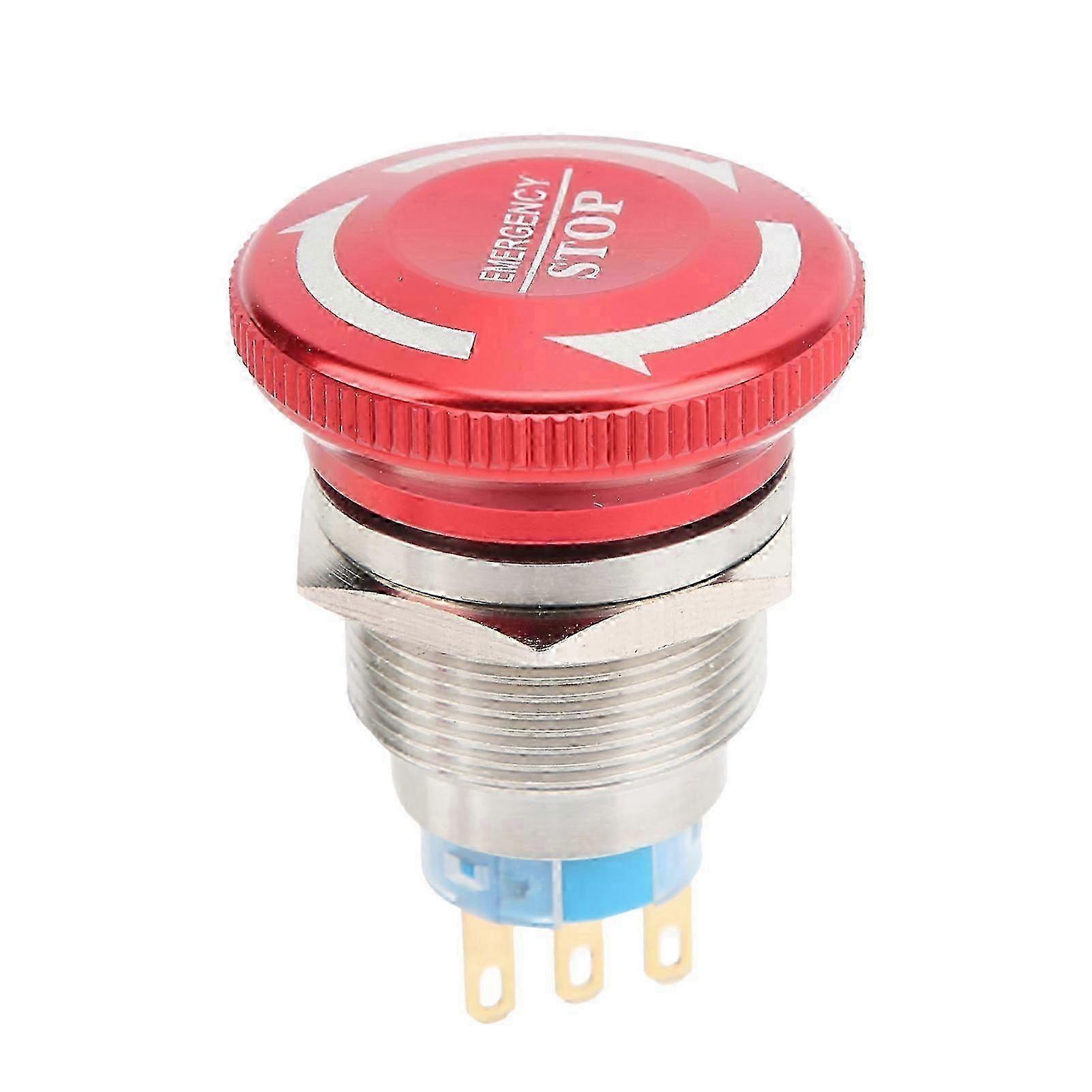 22mm Waterproof Emergency Stop Push Button Switch SelfLock Mushroom Head Button Switch(3 Pin )-Good