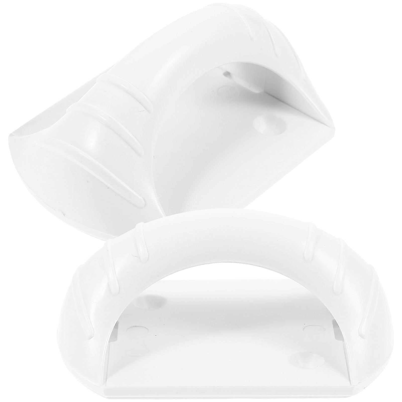 White Suction Cup Adhesive Handles Plastic Cabinet Pulls 2Pcs Set