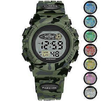 Digital Kids Watch for Outdoor Sports, Waterproof Shock Resistant Digital Watch with Alarm Clock and Stopwatch Function, LED Luminous Display with