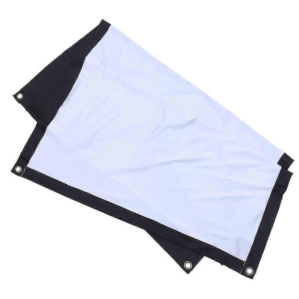 Projector Screen Foldable for Indoor Use 1Set White Polyester Material