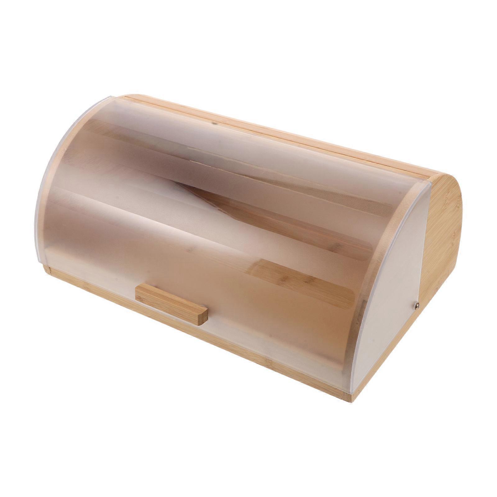 Bamboo Bread Box Roll-Top Storage Bin for Kitchen Space Saving 1 Piece
