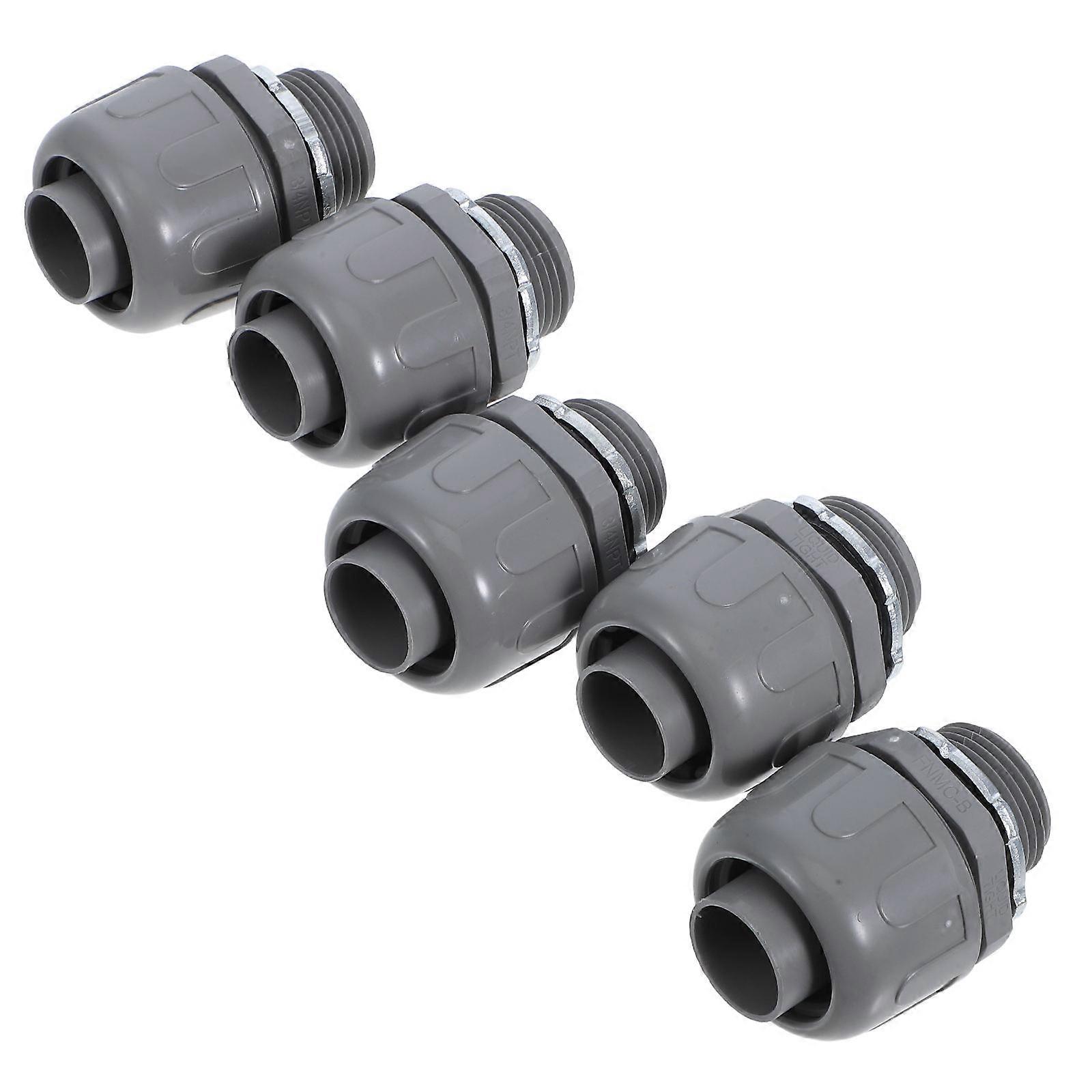 Flexible Conduit Replacement Connector Fitting for Daily Use 5Pcs Grey Pvs
