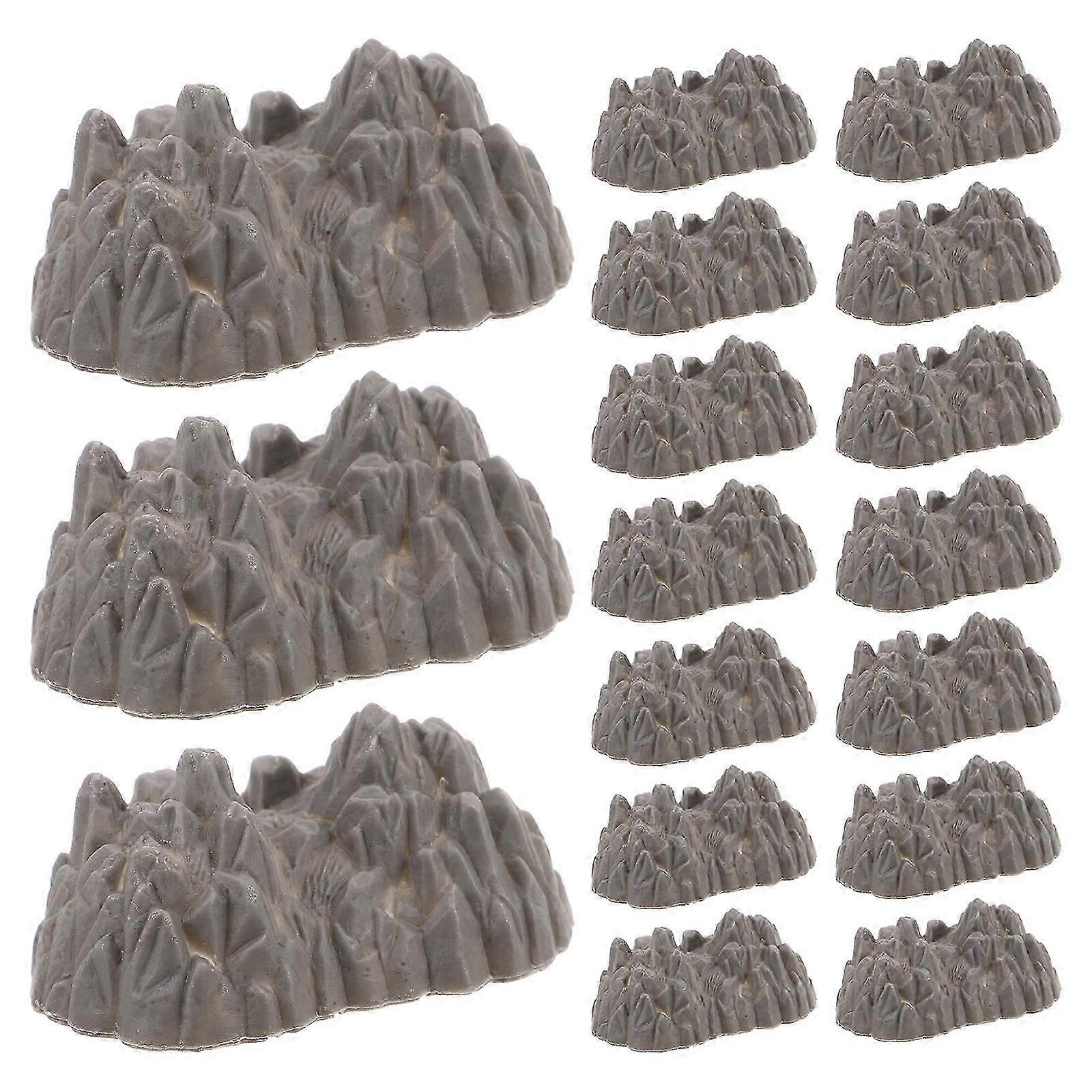 Artificial Rocks Miniature Plastic Simulation Stone for Decor 200Pcs Grey Model